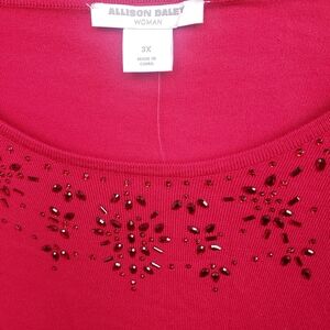 Allison daley Plus size Rhinestone Nekline